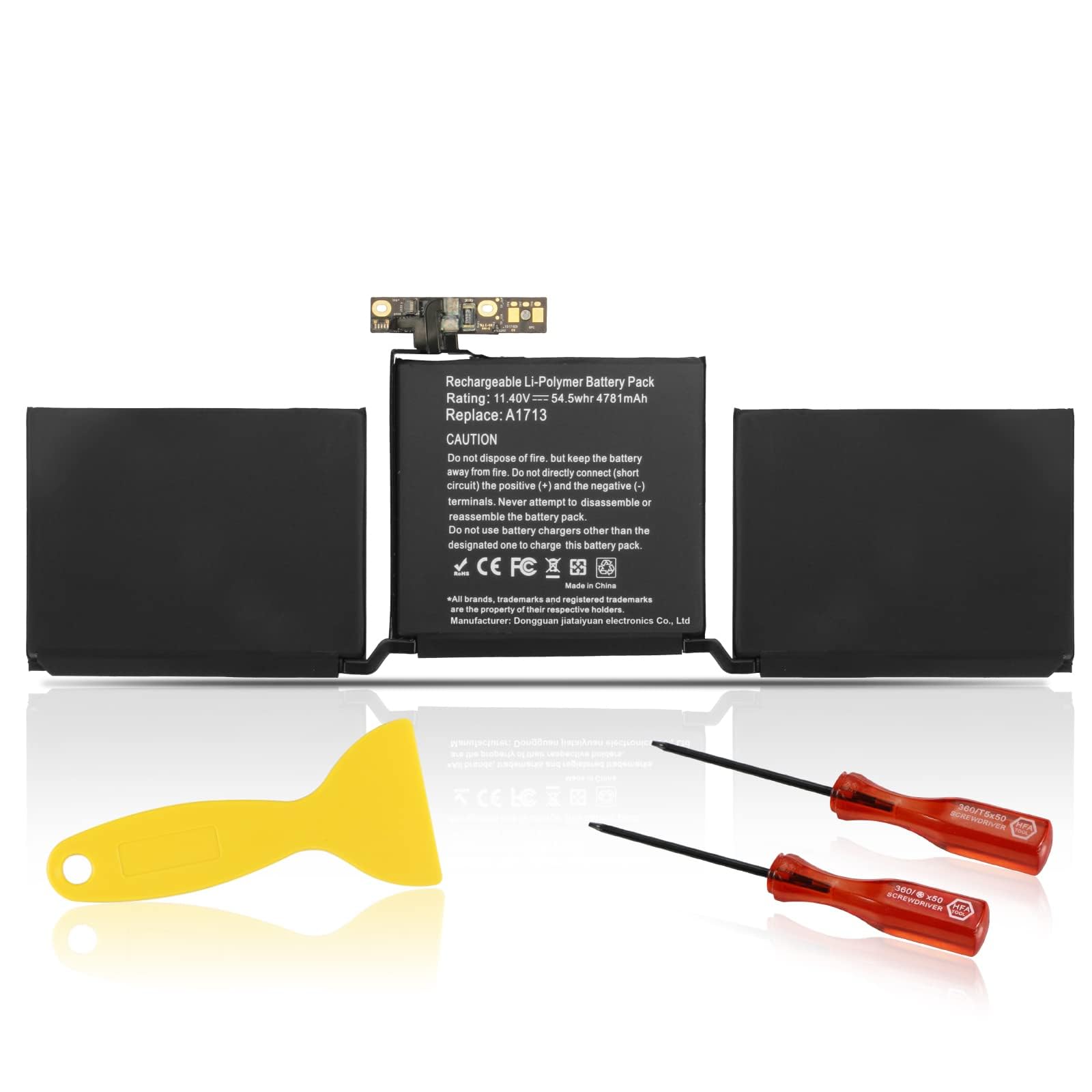 A1708 A1713 Batterie pour MacBook Pro 13 inch A1708(Late 2016 Mid 2017 EMC 2978 3164，A2171 Laptop Batterie pour MacBook Pro 13 inch A2159 (2019) A2289 (2020) A2338 (2020) 11.4V 54.5Wh 4781mAh