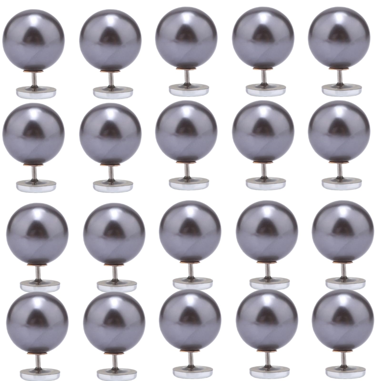 Tsophreniq Alloy Pearls Button Flat Garment Fastening Clip Crafting Supplies for Enthusiasts Flat Base Clothing Clip