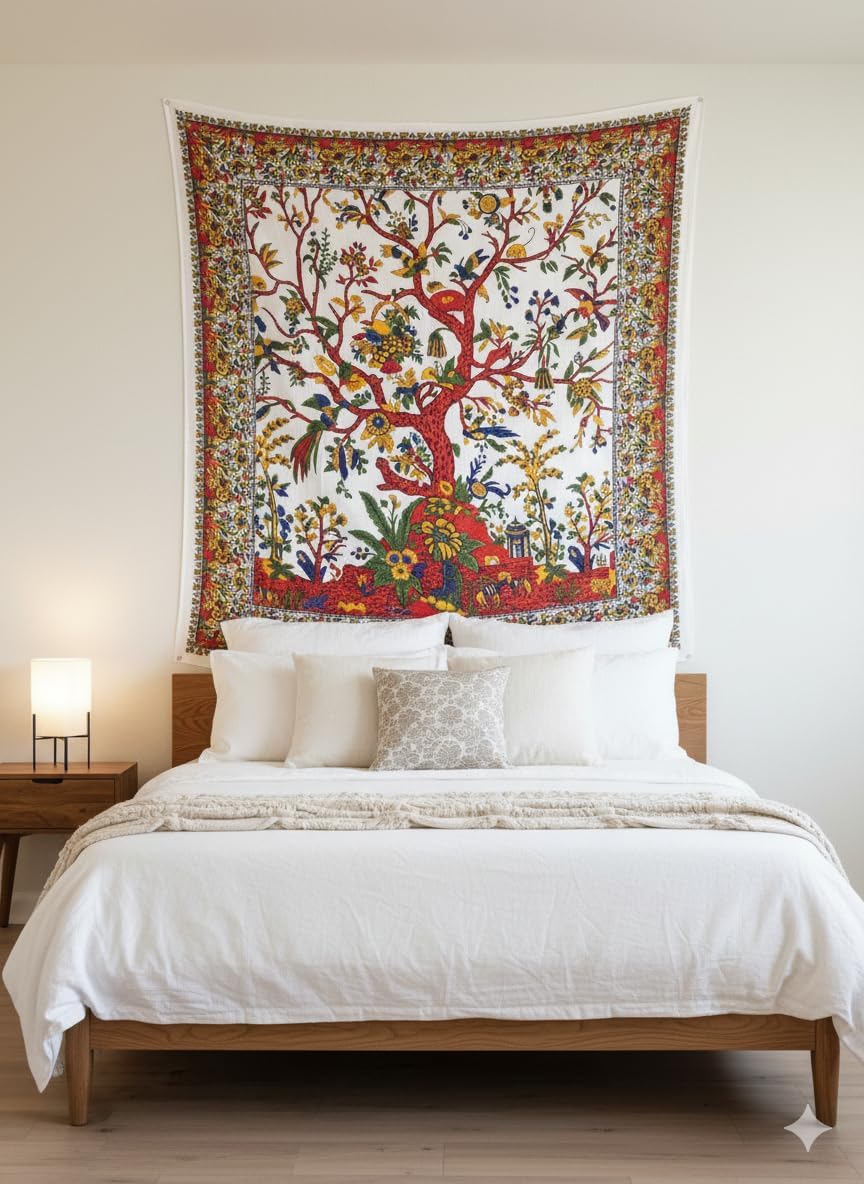 Mandala Tapestry - Yellow Cotton Wall Hanging -9 Mandala Tapestry - Yellow Cotton Wall Hanging -9