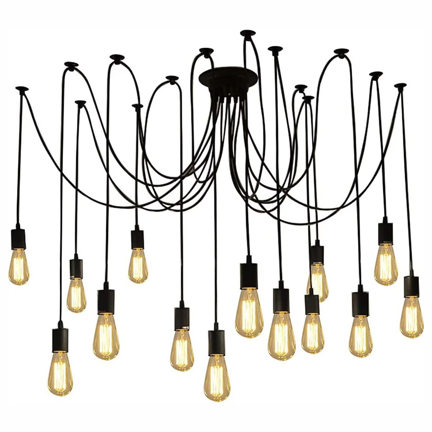 EFPD Modern Classic Spider Chandelier Lighting, 14 Lights, White, DIY, Supplied with 79" Cable Each