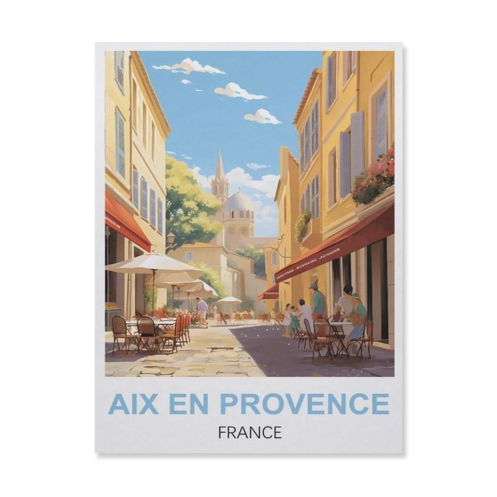 Funny Metal Tin Sign Wall Decor，Aix En Provence France(15x30cm）
