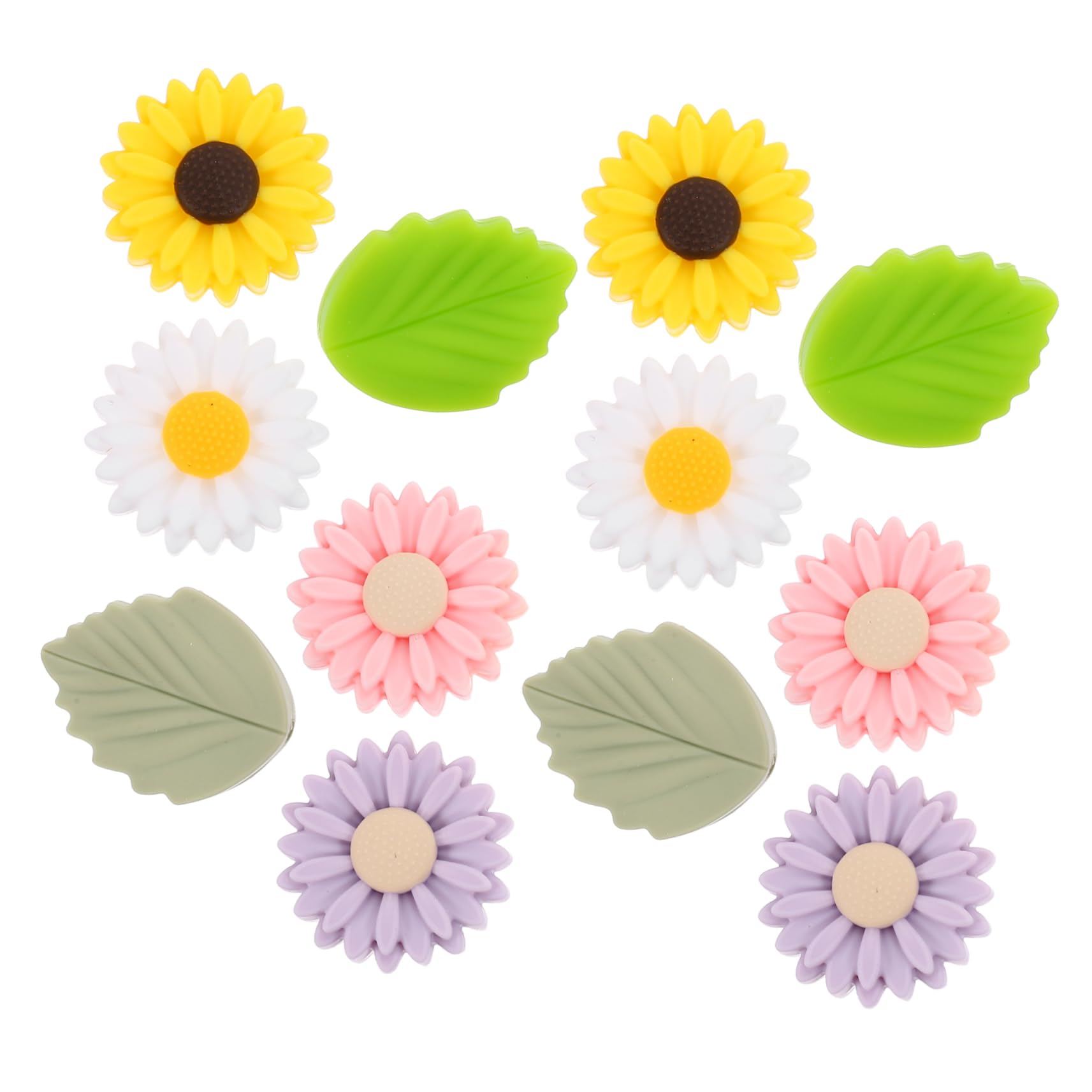LALAFINA 12pcs Knitting Needle Stopper Covers Protective Caps for Knit Needles Daisy Leaves