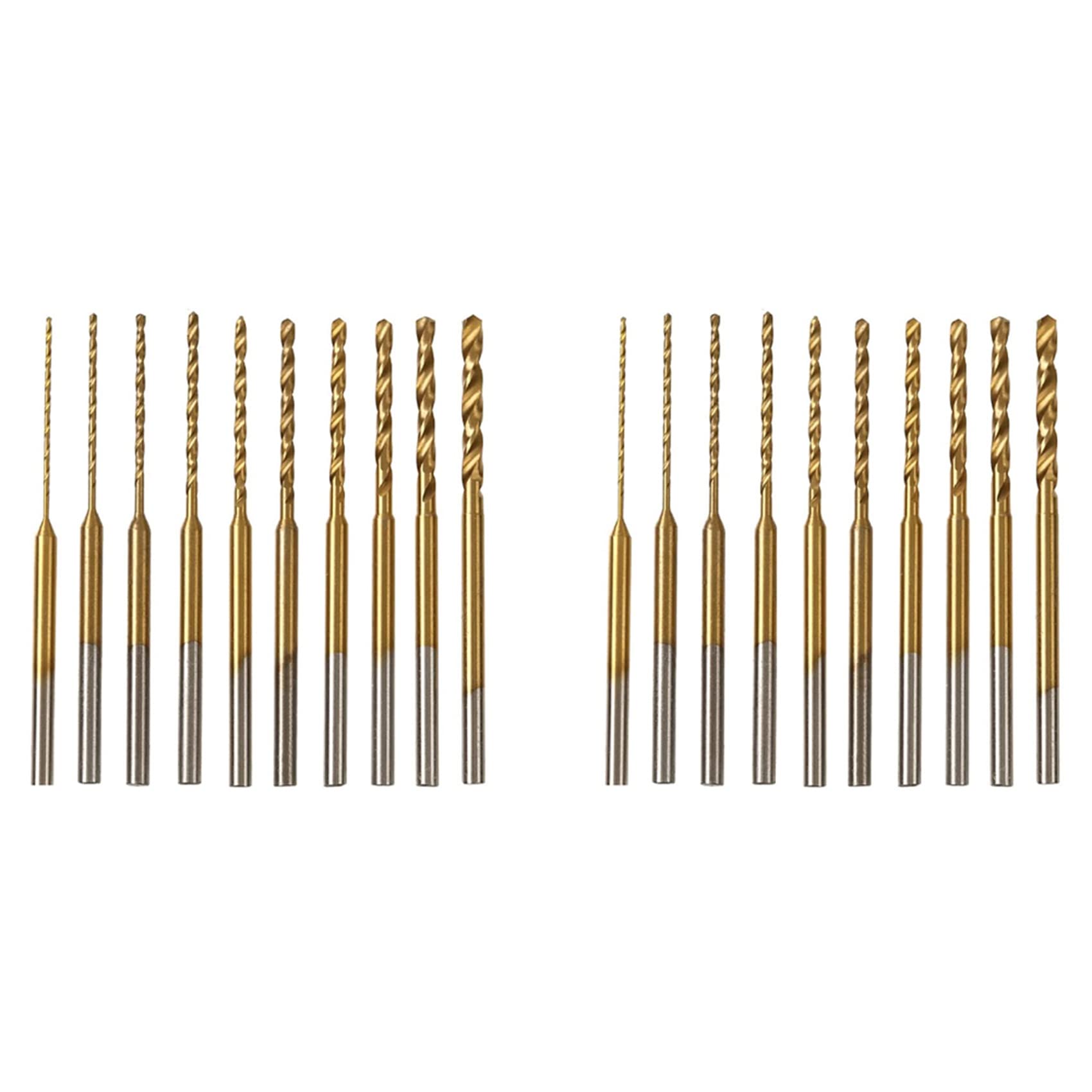 Jnchdghwa Gold Micro-Twist Drill Bit Set - 20Pcs 0.6Mm-2.2Mm Tiny Drill Bit 2.35 Shank Hss Mini Engraving Drill Bits Hole Drilling Tool