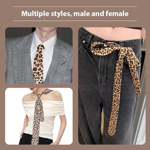 image for Tofwaol Leopard Print Ties for Men Fashion Mens Silk Ties Brown Leopar