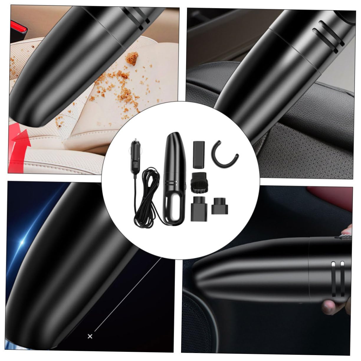 STOBAZA High Power Car Vacuum w Portable Mini Vacuum for Home Office Car Accessory