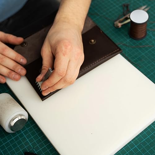 Miniatura 4 de Almohadilla de perforación de cuero para manualidades de 5.91 x 3.94 x 0.39 pulgadas, perforadora silenciosa, perforadora de corte con agujero de