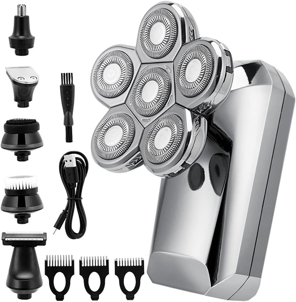 Electric Razor for Mens 6 in 1 Electric Shaver Razor for Mens Trimmer Wet and Dry 6 Blade
