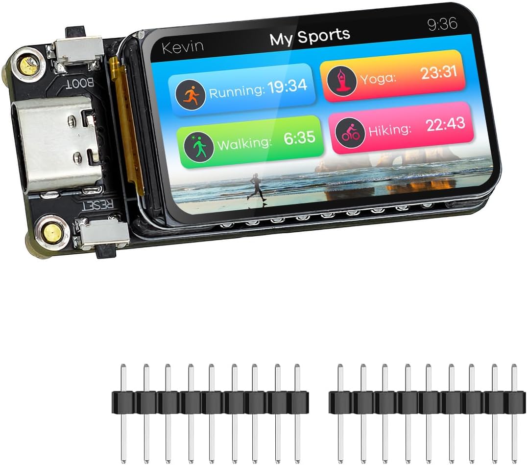 LAFVIN ESP32-C6 Development Board with 1.47inch 172×320 262K LCD Display, 2.4GHz Wi-Fi 6, Bluetooth 5.3, 160MHz Single-Core Processor