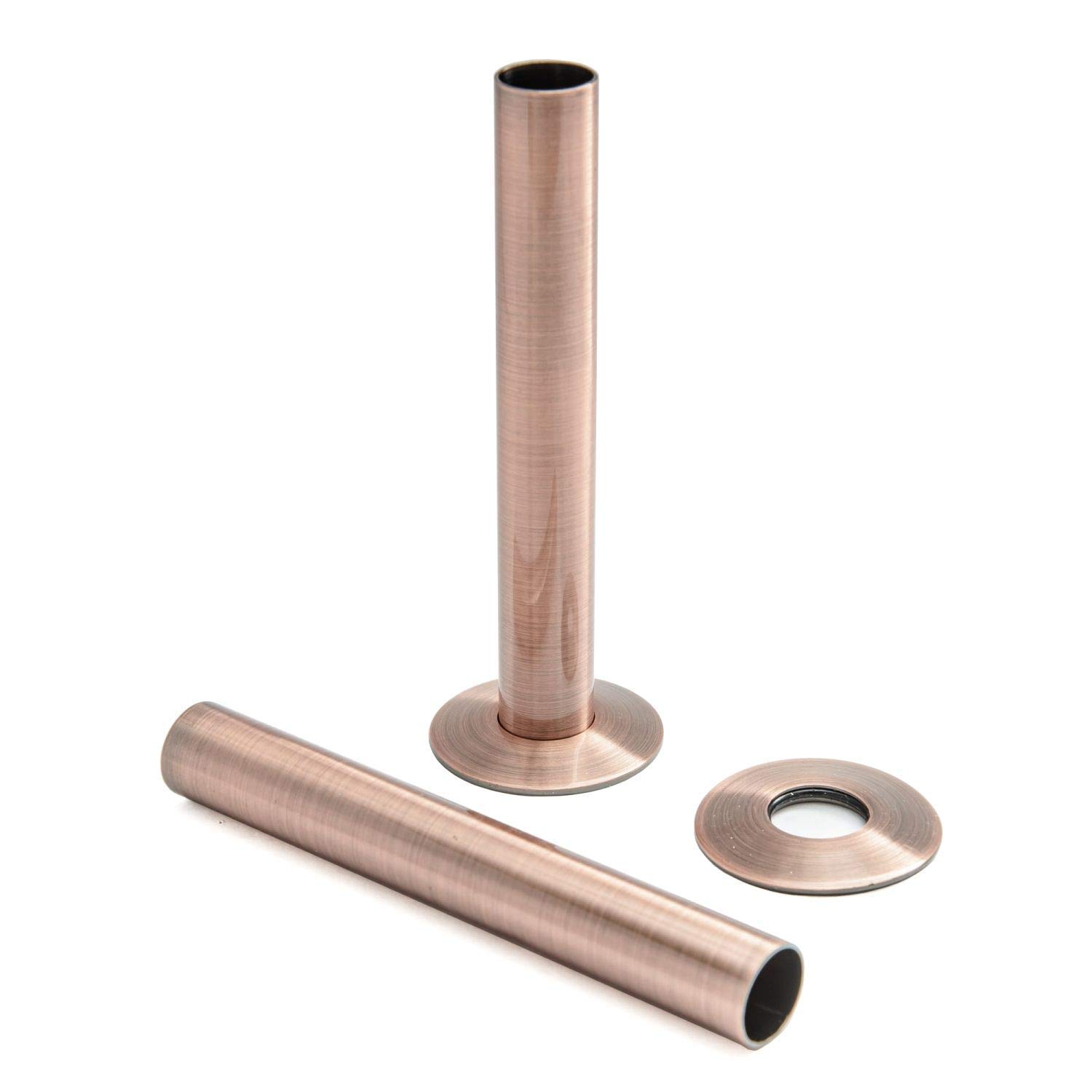 Foundry Antique Copper 130Mm Radiator Pipe Sleeve/Shrouds/Covers And Collar Set | (Pair) (Antique Copper)