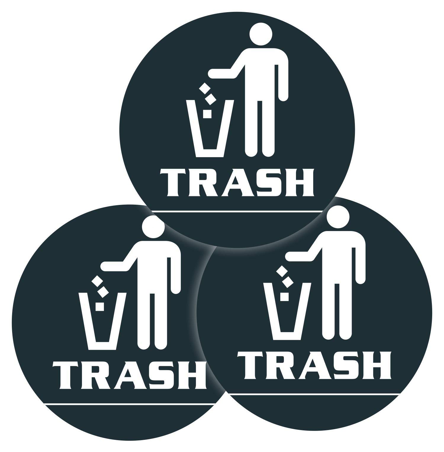 Buy Trash Bin Can Sticker (Pack of 12) 6" Large Round Laminated Vinyl