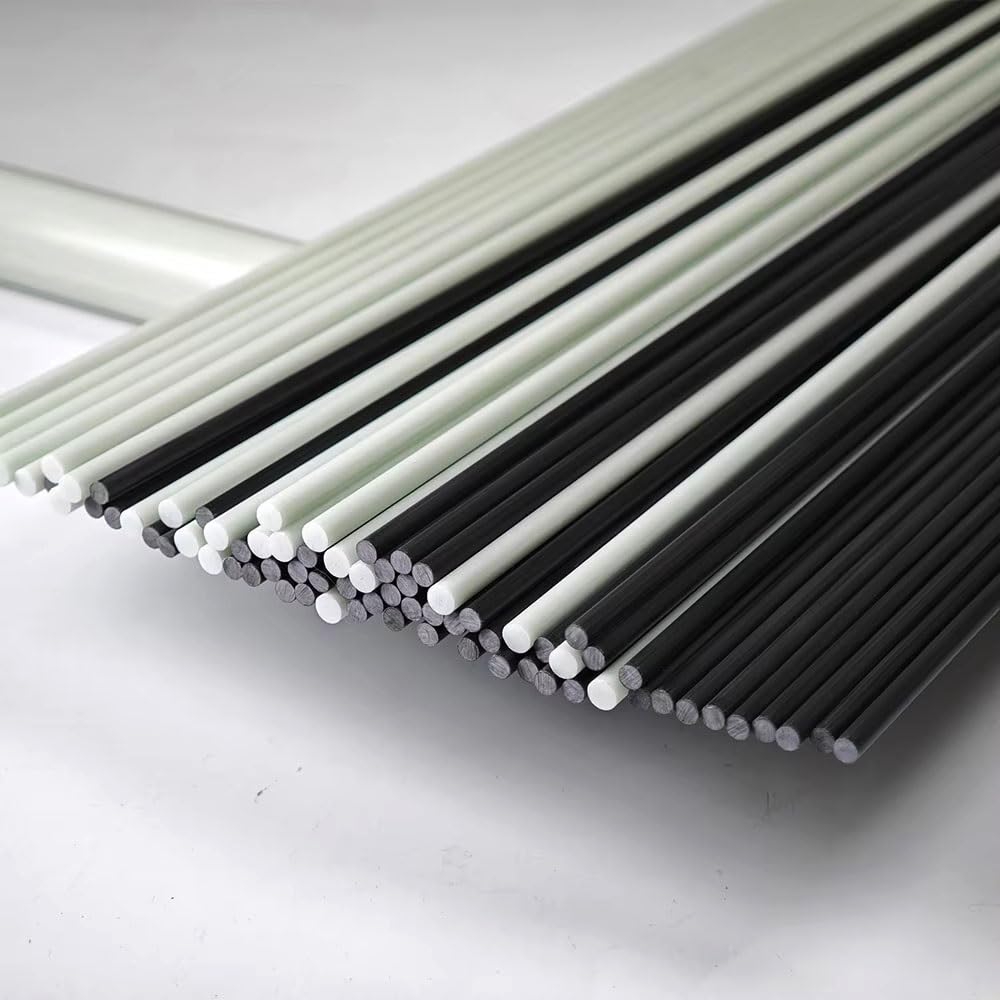 Solidne Słupy Z Włókna Szklanego, 10 Szt., 0,8-13 Mm X 1000 Mm, Biało-czarne Pręty Do Bezzałogowych Statków Powietrznych/namiotów/łuków/latawców/majsterkowania, Wysoka Wytrzymałość(Black,5x1000mm)