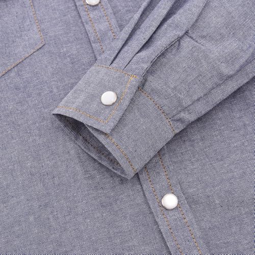 Image of Spring&Gege Boys' Long Sleeve Western Cowboys Pearl Snap Button Down Shirts (5-14 Years)