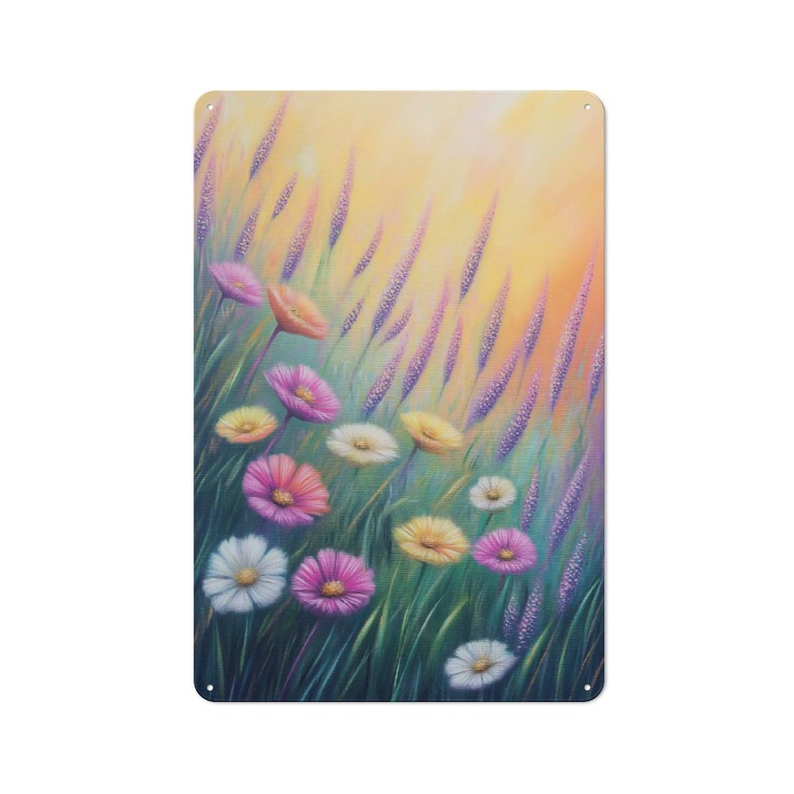Junmoney Wildflower 01 Shop Front Style Cafe Metal Sign 30X20cm, Bistro Wall Plaque For Tea Room, Shop Wall Or Breakfast Area