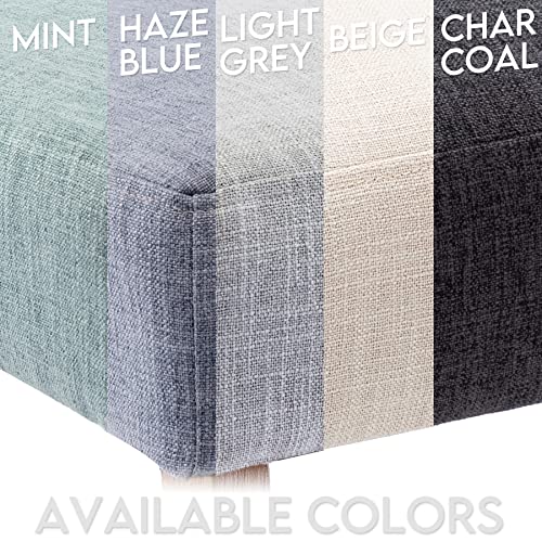 Wahson Farmhouse Kitchen & Dining Room Chairs Set Of 2, Retro Linen Upholstered Dining Chair With Hardwood Legs, Beige #TOP5