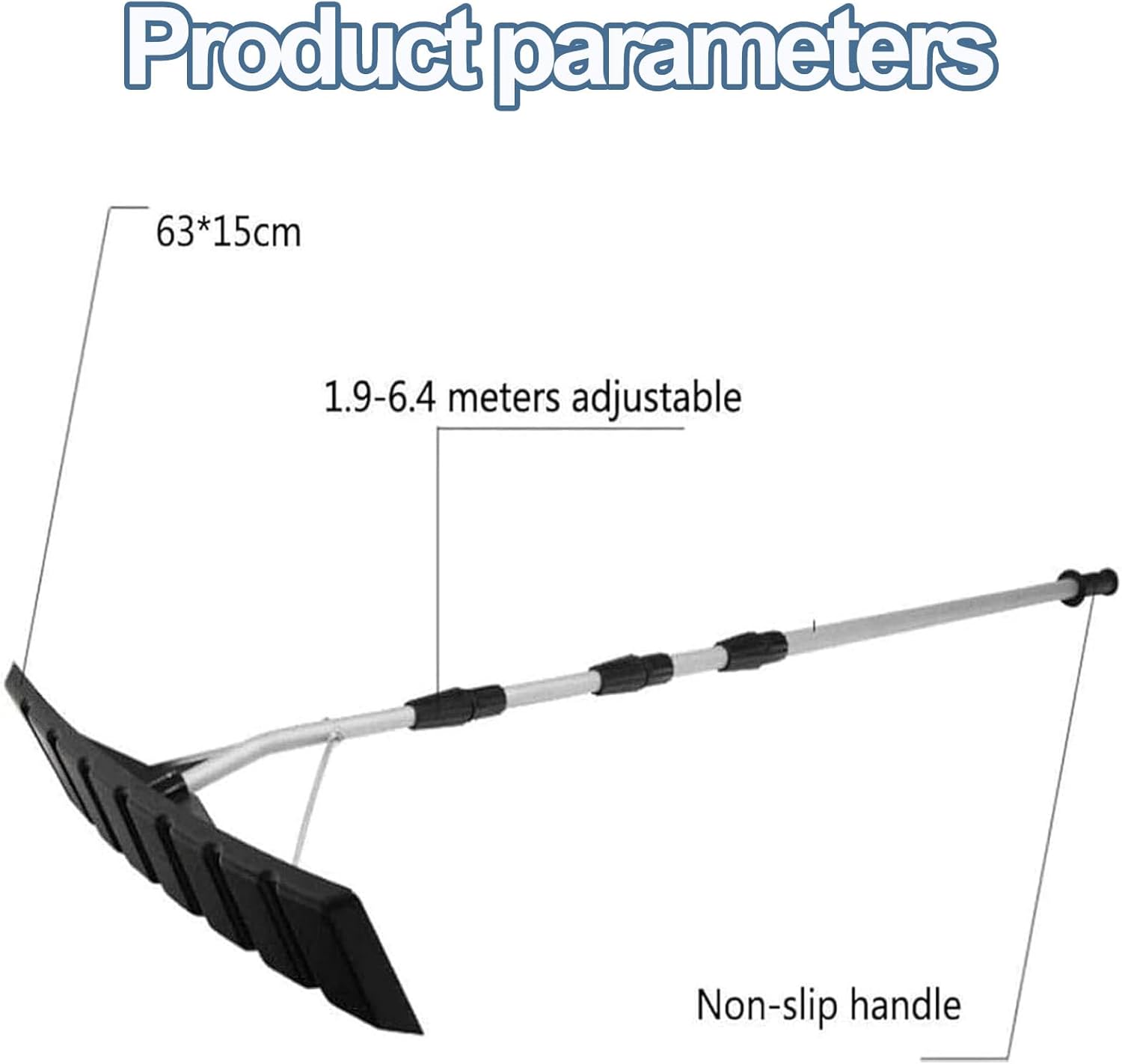 Adjustable Aluminum Roof Snow Rake, 6.2–21 Ft Lightweight Aluminum Telescoping Snow Removal Tool, Easy Snow Clearing for Roof, Solar Panels and Gutters