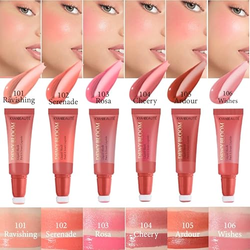 Liquid Blush, Amazfly Matte Face Blush Beauty Wand With Cushion Applicator, Natural Silky Smooth Creamy Liquid Blush Wand, Lightweight Blendable Liquid Blush Stick For Cheek Lip,Cruelty-Free (103 Rosa) #TOP7