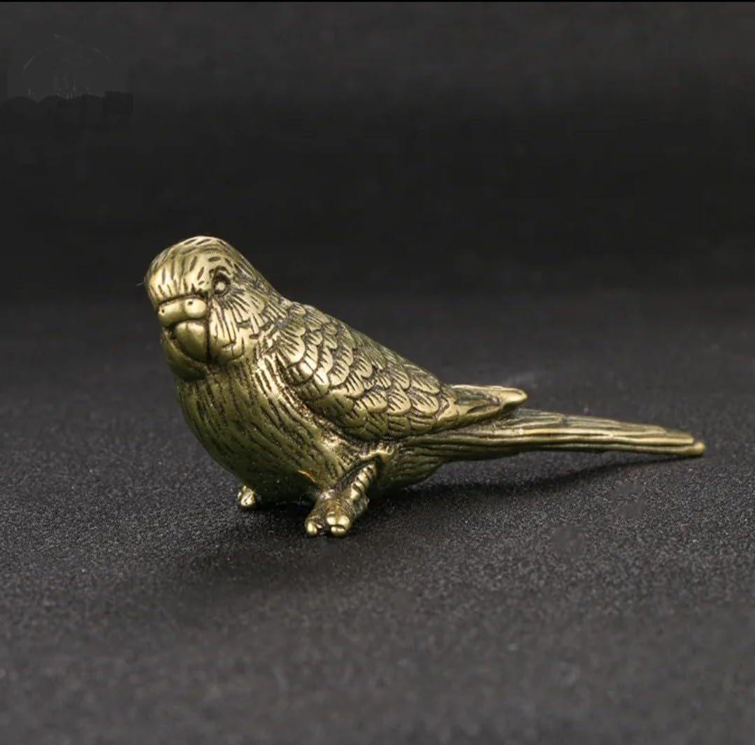 Amazon.co.jp: 鳥の置物 ヴィンテージ レトロ 真鍮 セキセイインコ