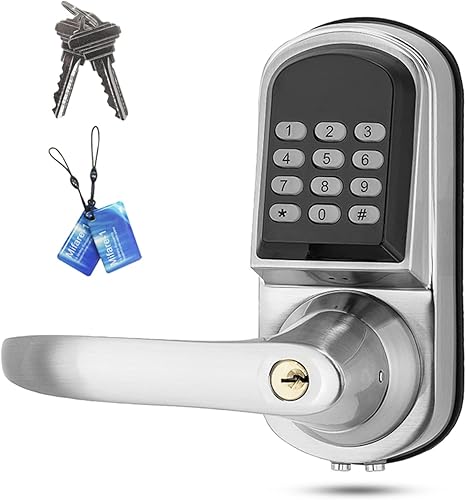 TooCust Cerradura de puerta con teclado con asa, cerraduras de puerta con teclado, mango derecho, cerradura de puerta de entrada sin llave con asa,