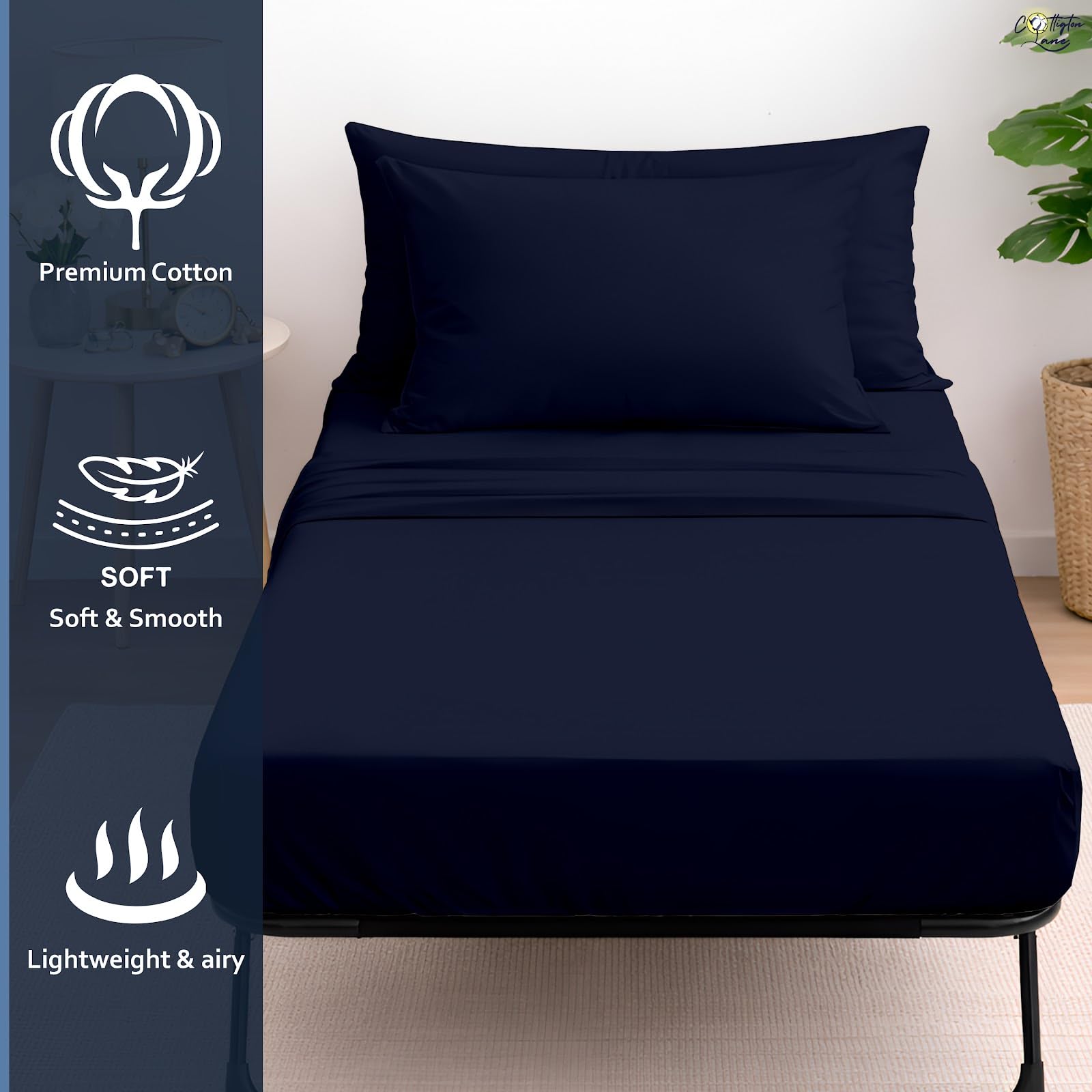 Ardenia Bedding - Juego de sábanas para Cuna (4 Piezas, 400 TC)