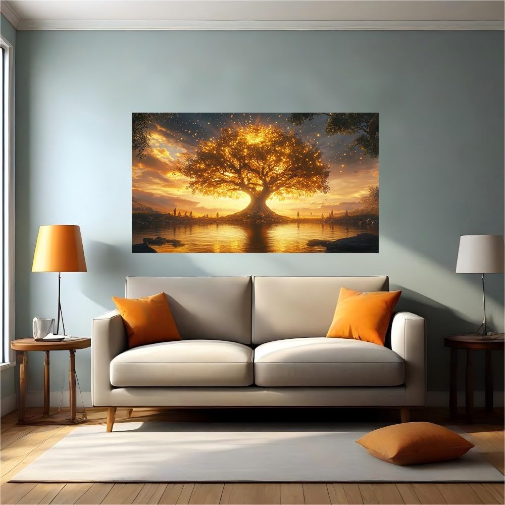 Vinilo árbol de la vida atardecer para crear un ambiente relajante en el dormitorio y la casa