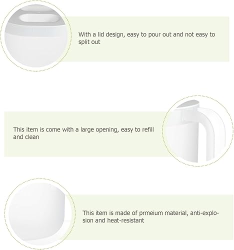 Miniatura 8 de Yardwe Hervidor de agua fría de plástico resistente al calor de gran capacidad de 2.2 litros con tapa de escala de medición y asa, fácil de rellenar