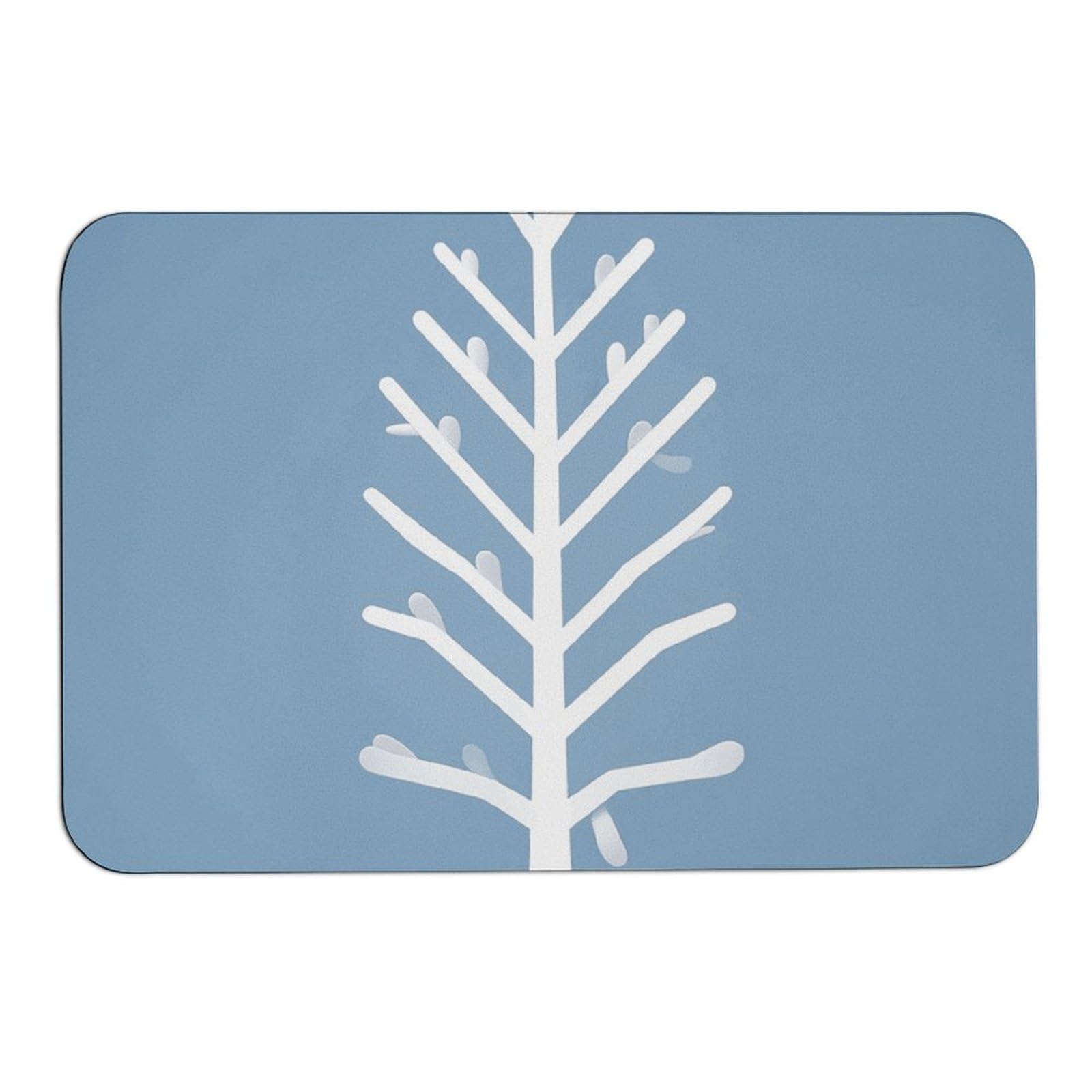 Tapis de sol style arbre blanc 60x40 cm absorbant l'eau pour entrée chic