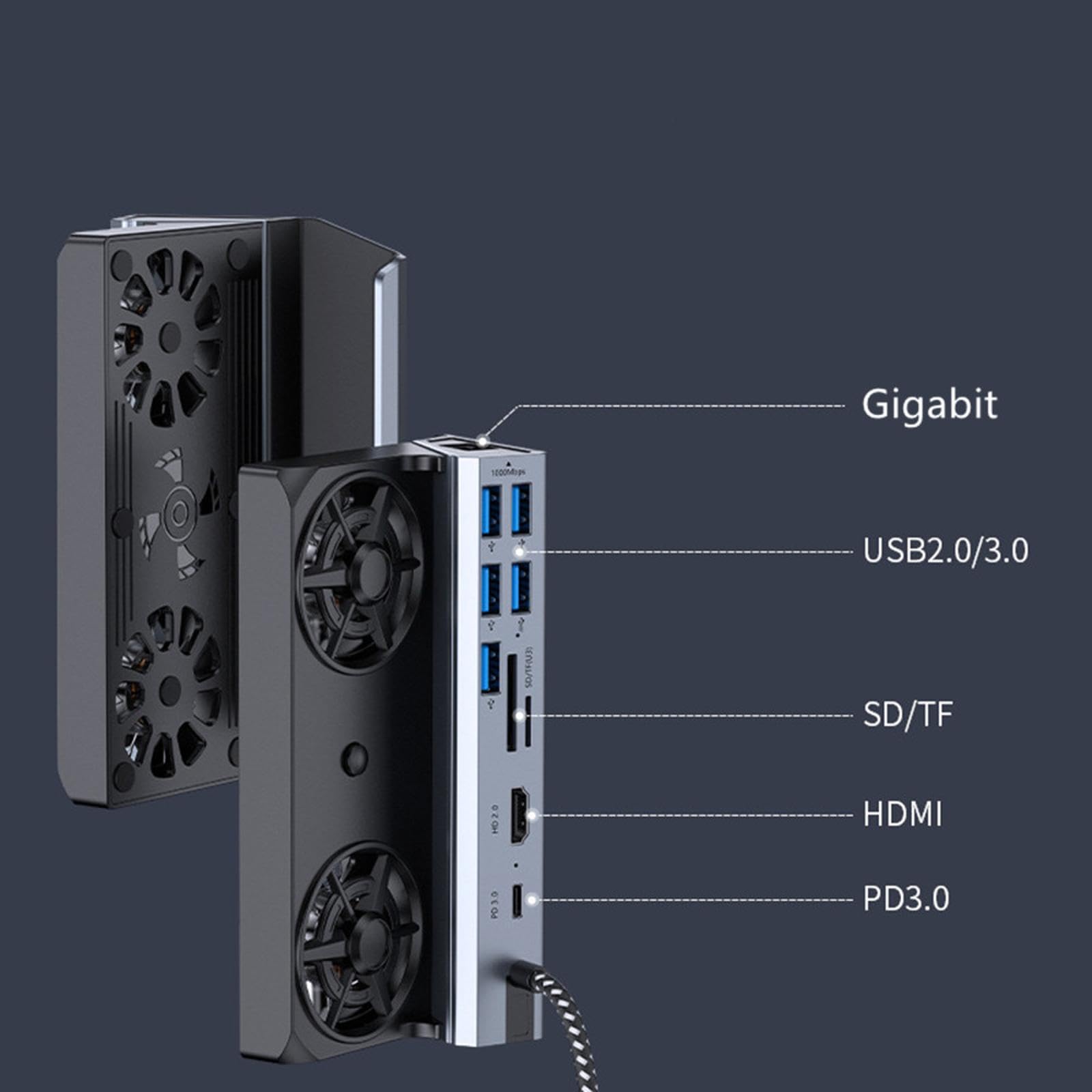 HDMI 4K @ 60Hz Output/USB 3.0 /USB-C Port Charging Docking Station Adapter per Steam Deck Game Accessorio