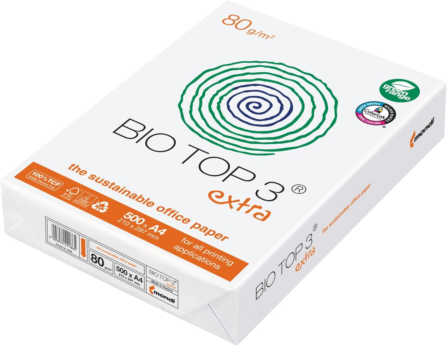 Mondi Biotop 3 Extra 2038010001 Office Paper DIN A4 80 g/m Pack of 500 White