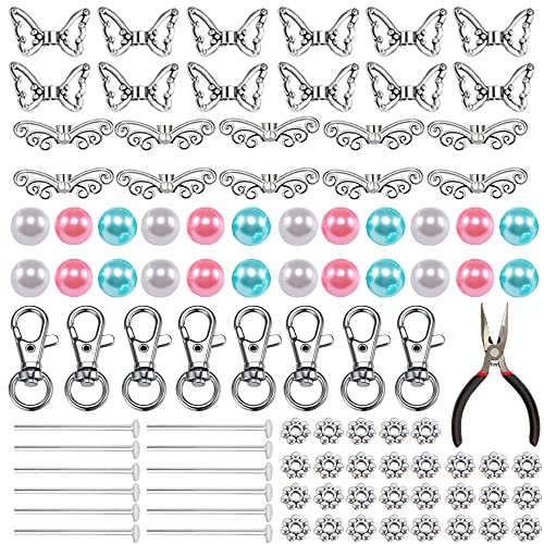Kit 50 Porte-Clés Ange Gardien DIY – Pendentifs Perles Et Accessoires Pour Mariage, Baptême Ou Cadeau
