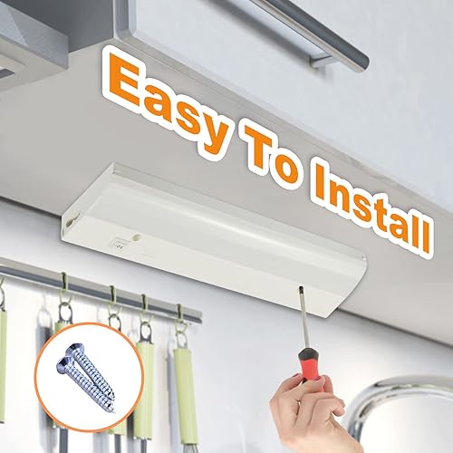 Miniatura 7 de LUMILAND Juego de luces LED para gabinete, 12 pulgadas, enchufable, luz blanca cálida (3000 K) sobre fregadero para cocina, oficina, garaje, taller