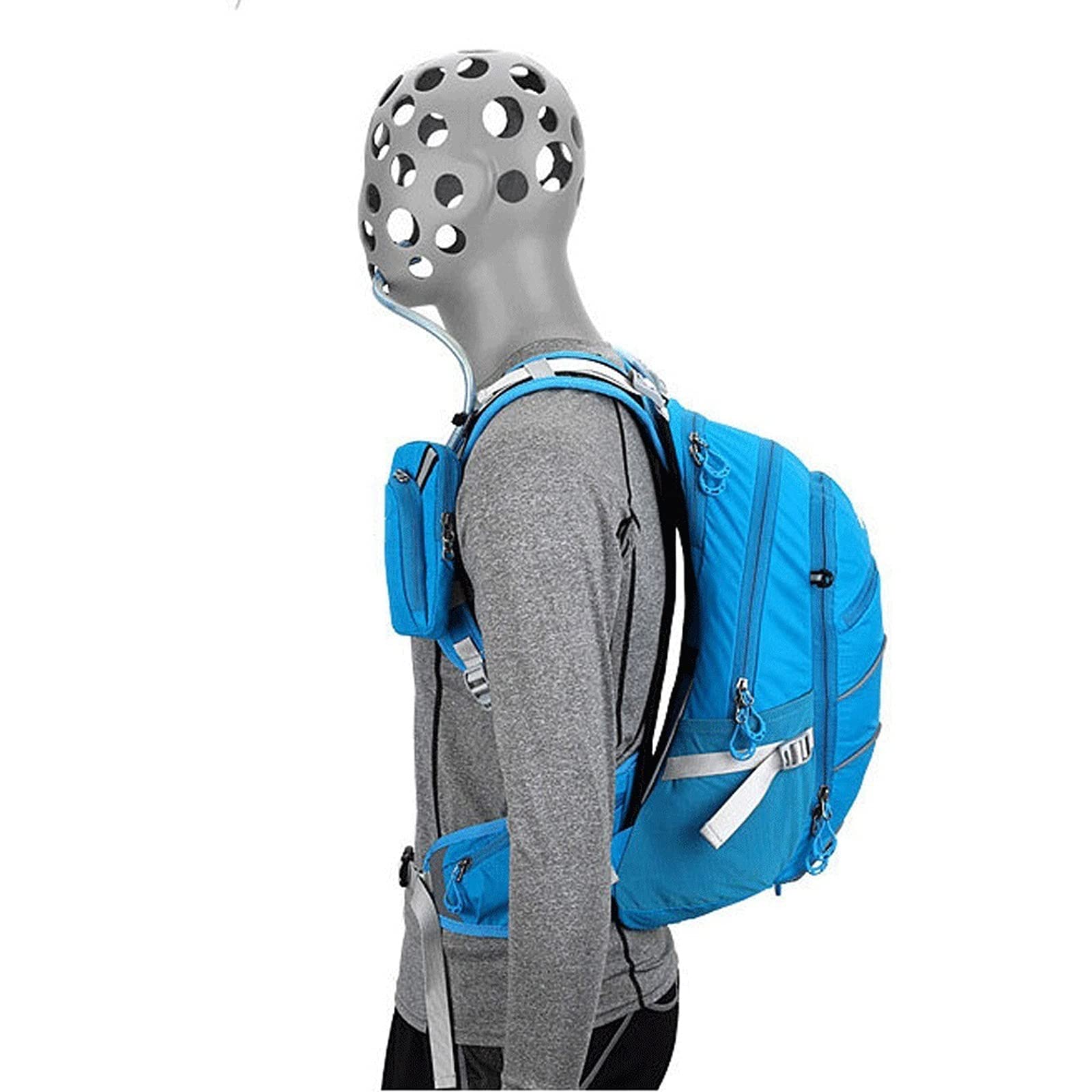 Zaino da Viaggio con Staffa da 20 Litri, Zaino da Ciclismo, Borsa Sportiva, Zaino da Campeggio Impermeabile con Copertura Antipioggia (Nero)