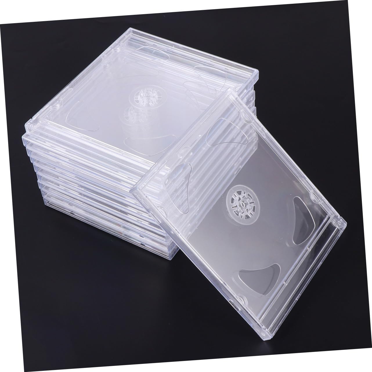 Artibetter Custodia Trasparente per CD Formato Portatile per 2 CD o Dvd Contenitore Doppio in Plastica Rigida Confezione da 10 Pezzi per Video di Matrimonio o Mixtape