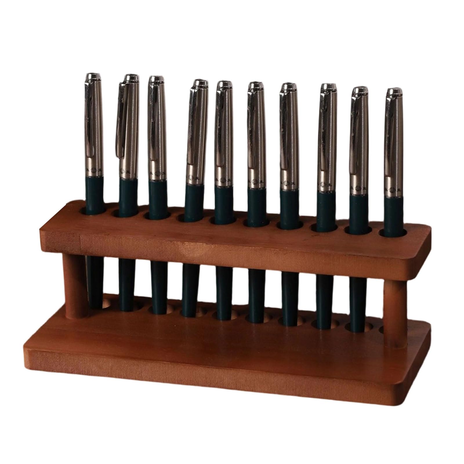Wooden Desk Organizers with Stable Base Design for Secure Pen Storage in Busy Offices Wooden Pen Holders