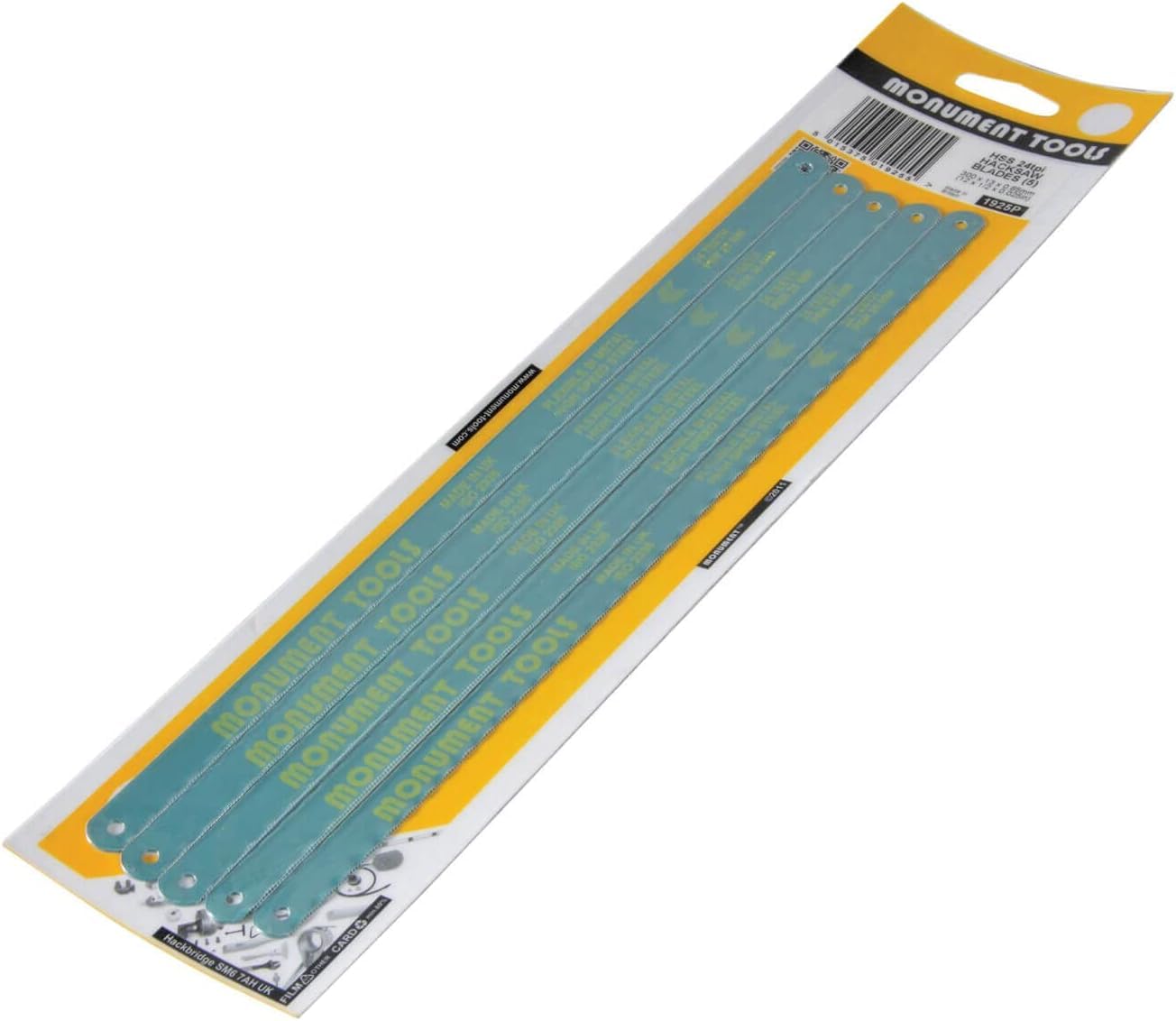 Monument Five Hacksaw Blades 24TPI (12in/300mm) On A Card - Image 2