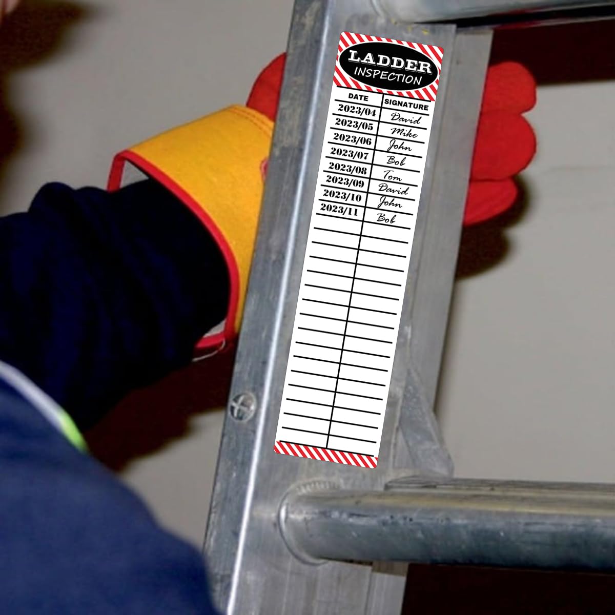 50 Sheets Ladder Inspection Labels Safety Stickers For Ladders, 8.5