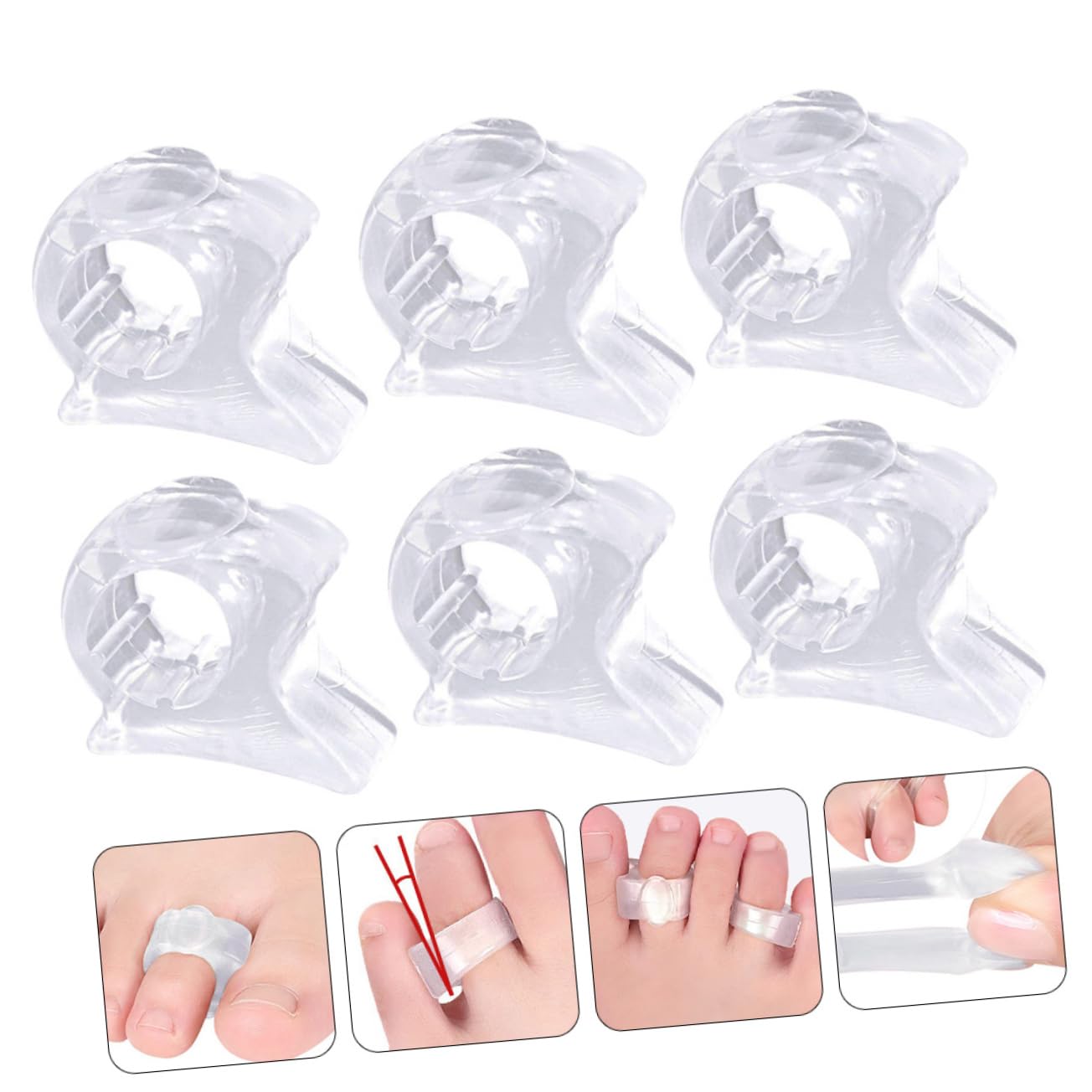 WOFASHPURET 3Pairs Separators Bunion Correctors for Overlapping Foot Separator for Comfortable Gel Spacers for Women and Men
