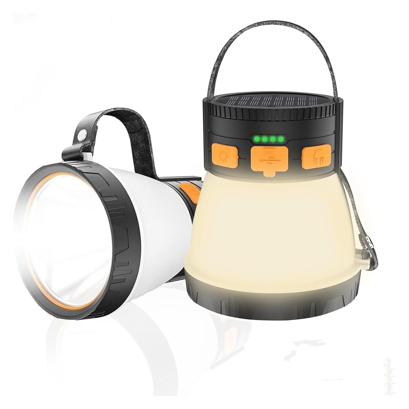 Lanterna da campeggio a LED, lanterna da campeggio ricaricabile da 1500 lumen con pannello solare, impermeabile, 8 modalità di illuminazione, power bank da 7500 mAh, torcia da campeggio for emergenze