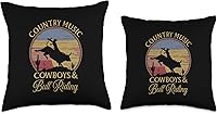 Vista 3 de Country Music, Cowboys & Bull Riding Western Ranch Throw Pillow