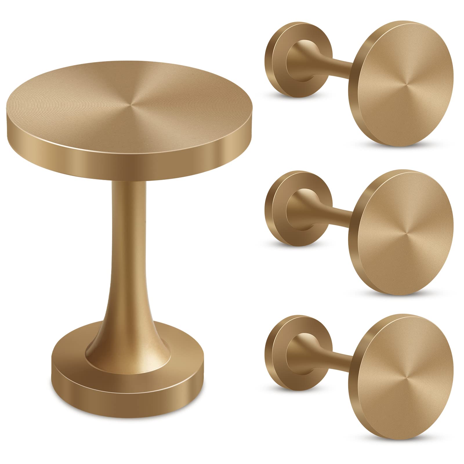 Gudui Curtain Holdbacks, Decorative Curtain Tieback Hooks Wall Mounted Drapery Holdbacks, Vintage Curtain Tassel Holders Medallion Round Curtain Pullbacks with Screws, Champagne Bronze, 4 Pack