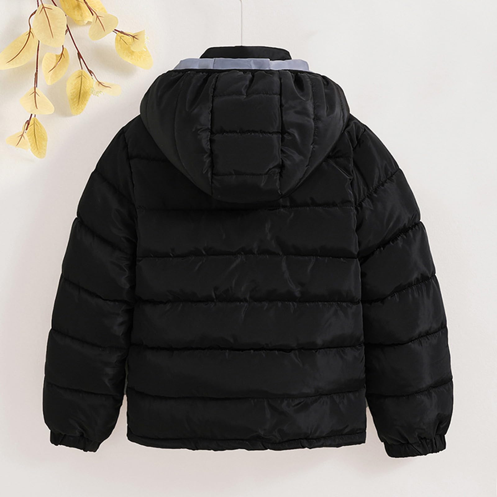 Genérico Chaqueta Moto Niño - Abrigo con Capucha De Invierno para Niños Chaqueta Cálida De Manga Larga Y Color Sólido