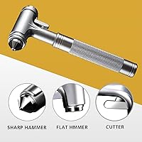 Vista 6 de Cortador de cinturón de seguridad para romper ventanas, herramienta de escape totalmente metálica ignífuga, herramienta de escape de cinturón