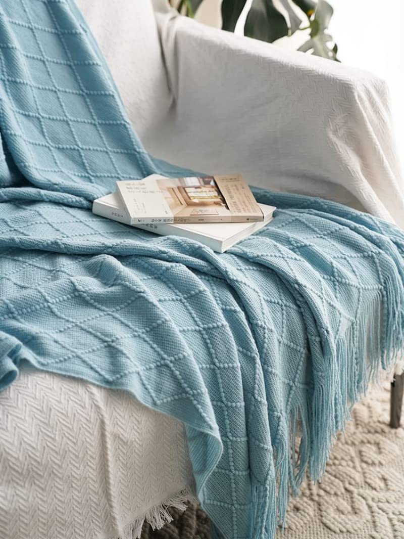 Bettläufer-Set für King-Size-Betten mit abgestimmten Kissen, modern, einfarbig, Überwurfdecke mit Quasten, weicher Strick, Bettschal für Schlafzimmer, Dekoration, Heimtextilien