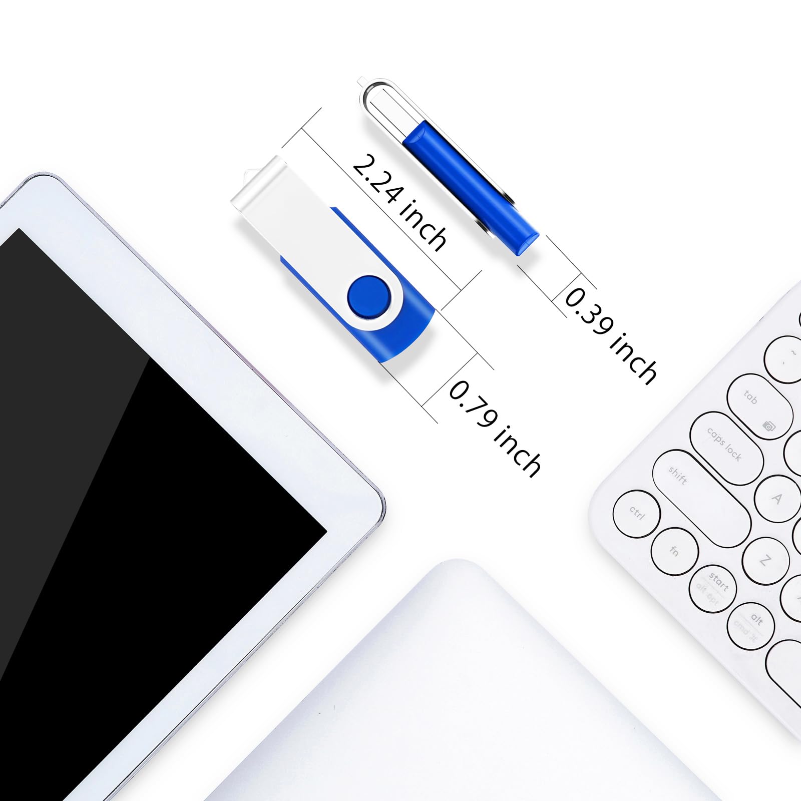 EASTBULL Lote de 100 Unidades de Memoria USB 2.0 (128 MB, 100 Unidades), Color Azul
