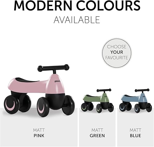 Miniatura 5 de Hauck Baby Slider 1st Ride Four, Bicicleta de equilibrio para niños, 4 ruedas EVA, ergonómica, a prueba de inclinación, bloqueo de manillar,