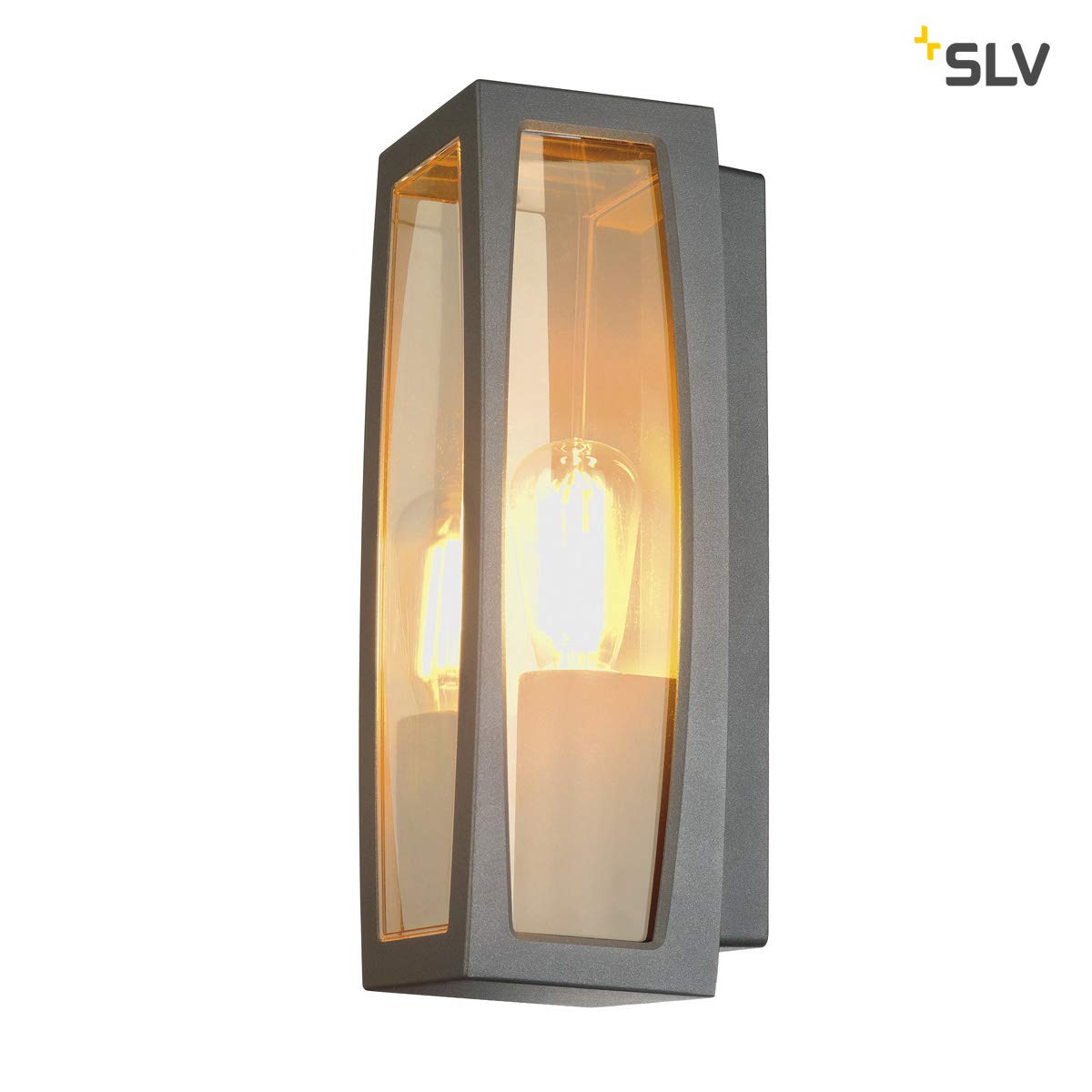 SLV MERIDIAN BOX |Wandlampe für die effektvolle Außenbeleuchtung von Wänden und Hauseingang, LED Strahler, Wandleuchte, Aussenleuchte, Wegeleuchte | E27, IP54