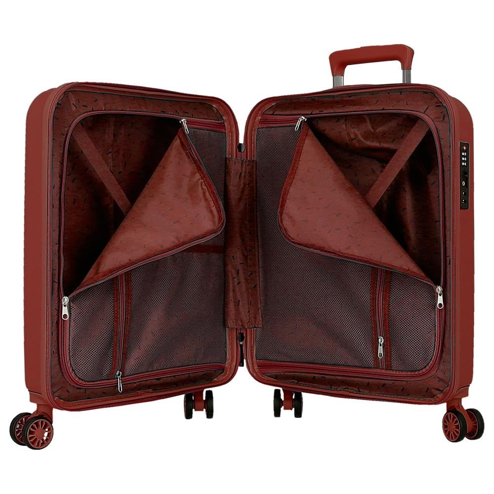 MOVOM Wood, valigia da cabina, bagaglio a mano, interno con due scomparti, realizzata in materiale ABS resistente e leggero, 4 ruote girevoli, lucchetto a combinazione laterale, di Joumma Bags