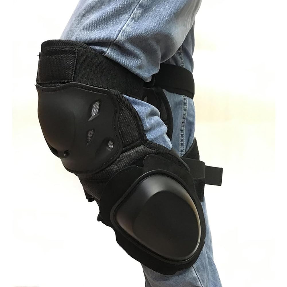 Ginocchiere Motociclistiche, Nero Regolabile Ginocchiera Pads Protettore, Ginocchiere Protezioni per Motocross Comode per Motocross Mountain Biking