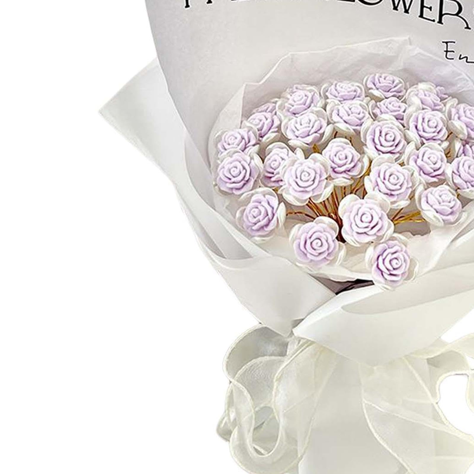 Oshhni Rosenblumenstrauß Bastelset Blumenarrangement Blumenarrangement 99 Rosenblumenstraußherstellungsmaterialien für Valentinstagsgeschenk für Frauen, Violett