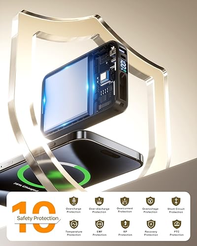 Miniatura 7 de Cargador portátil de 50000 mAh, cargador de teléfono portátil con 2 cables integrados, batería esencial de viaje de carga rápida de 22.5 W para