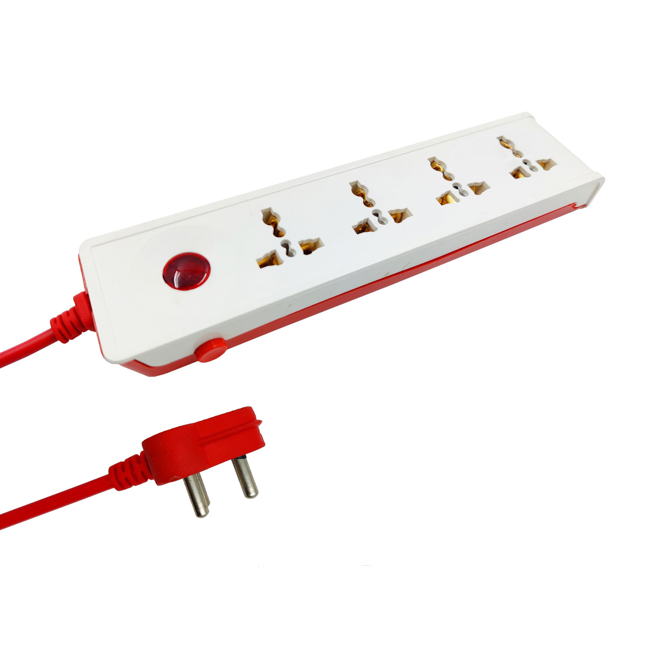 hillgrove hgcm1302m2 power extension board with 4 universal socket and 1 switch and 5 meter long cable surge protector for home/computer/fridge 4 socket extension boards (white)